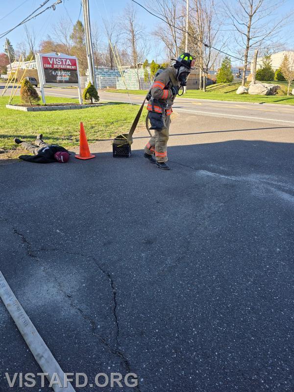 Probationary Firefighter Cameron Downey performing a Task Oriented Air Consumption (TOAC) evolution - 04/12/26