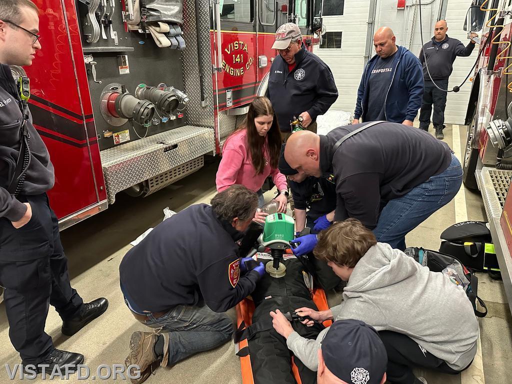 Vista Fire Department personnel conducting a cardiac arrest scenario - 04/08/24