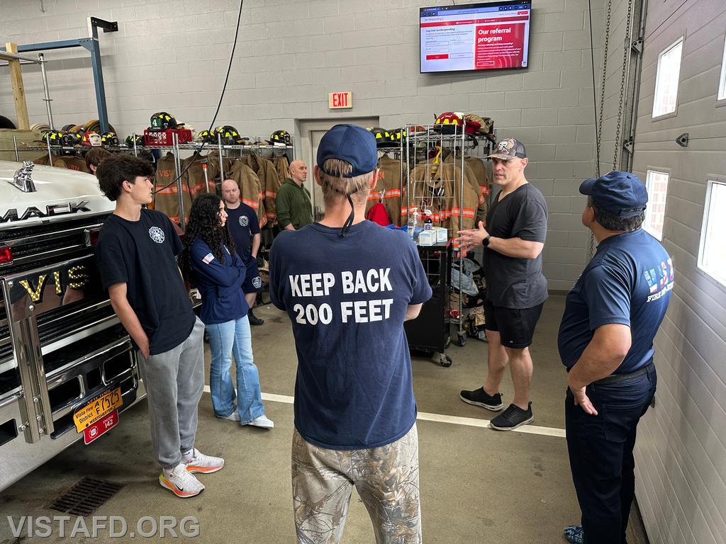 Captain Marc Baiocco explaining how Vista Firefighters prepare for a call during &quot;Module 4 – Fire Scene Operations&quot; – 05/04/25