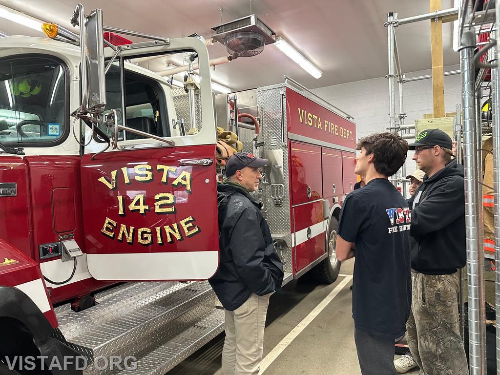 Firefighter Dan Hochman reviewing Engine 142 during &quot;Module 5 - Apparatus Overview&quot; – 05/05/25
