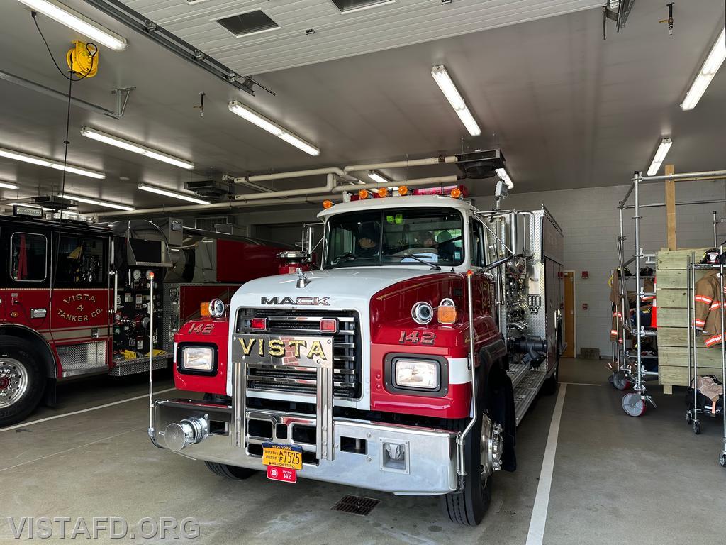 Firefighter Martin Rojas and Firefighter Phil Wanderman getting ready for driver training on Engine 142 - 06/08/25