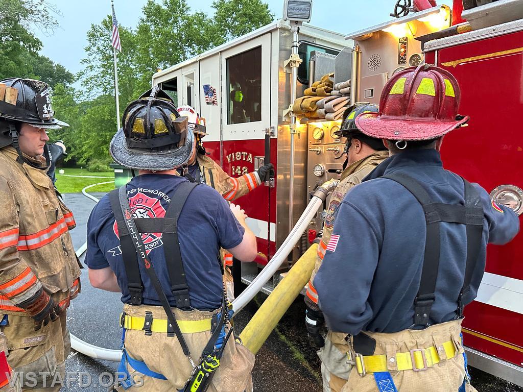 Lead Foreman Mike Peck going over the Engine 143 pump panel - 06/16/25