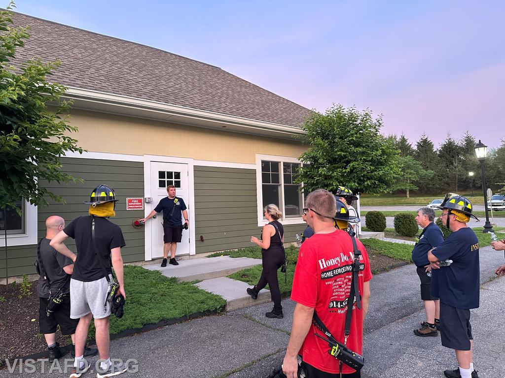 Lead Foreman Mike Peck going over a Fire Department Connection (FDC) - 06/23/25