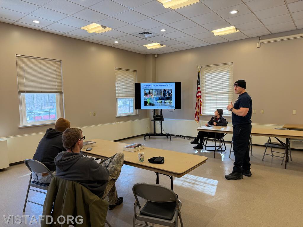 Captain Marc Baiocco going over fundamental firefighter safety principles during &quot;Firefighter Skills Class&quot; - 02/08/26