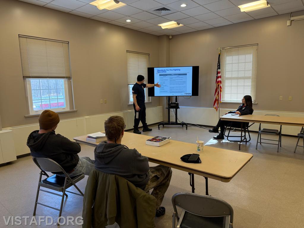 Captain Marc Baiocco going over fundamental firefighter safety principles during &quot;Firefighter Skills Class&quot; - 02/08/26