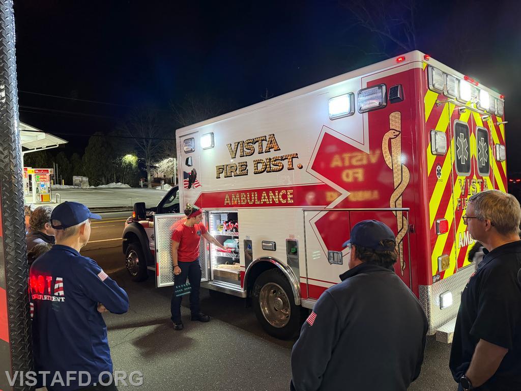 Foreman Kyla Whalen reviewing Ambulance 84B1 during our &quot;Apparatus Review&quot; - 03/09/25