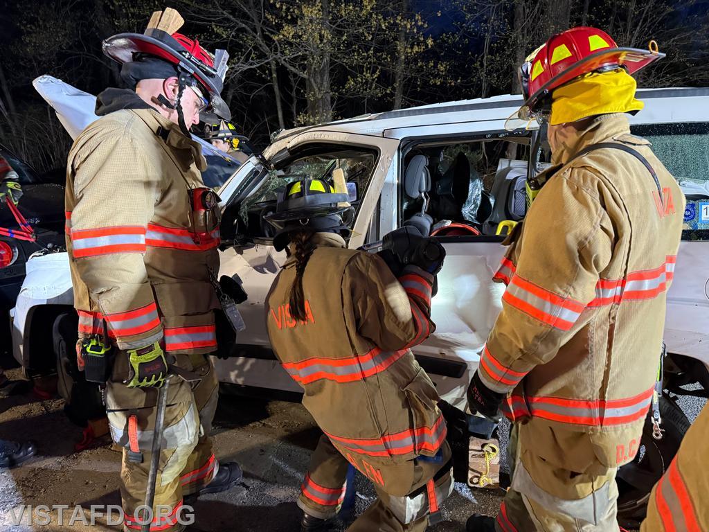 Foreman Kyla Whalen operates hydraulic tools during the &ldquo;Extrication with Victim Removal &ndash; Doors and Dash Displacement&rdquo; drill &ndash; 04/20/26