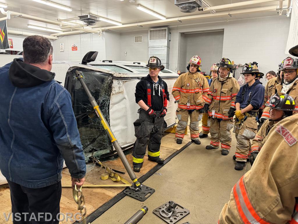 Westchester County Fire Training Instructors Brett Hendrie and Sean Kelly reviewing stabilization techniques during our &ldquo;Pinned and Burning&rdquo; Drill &ndash; 03/16/26