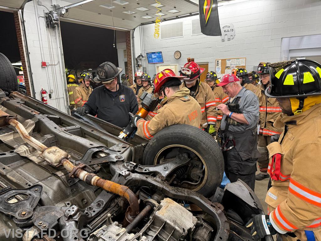 Westchester County Fire Training Instructors Jon Mackey and Dave Russell reviewing an extrication scenario with Vista firefighters during our &ldquo;Pinned and Burning&rdquo; Drill &ndash; 03/16/26