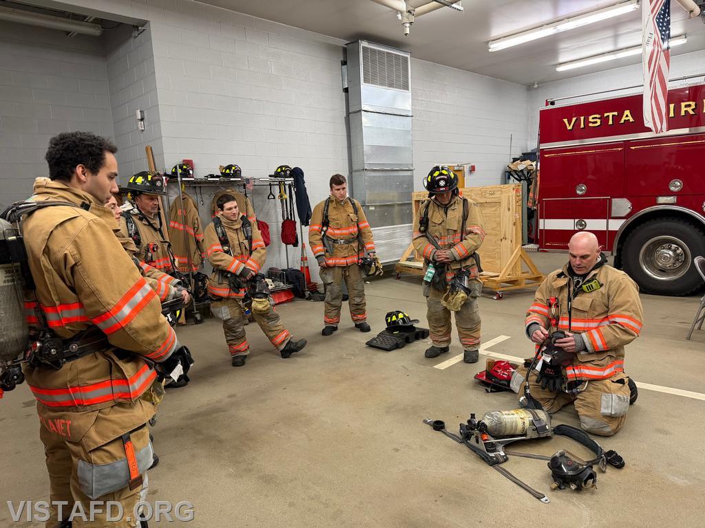 Captain Marc Baiocco reviewing SCBA components with Vista Firefighters &ndash; 03/23/26