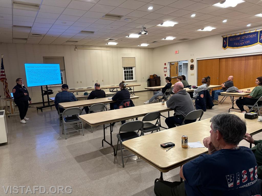 Foreman Leslie Smith conducting a &quot;Critical Incident Stress Debriefing (CISD) Overview&quot; - 10/16/23