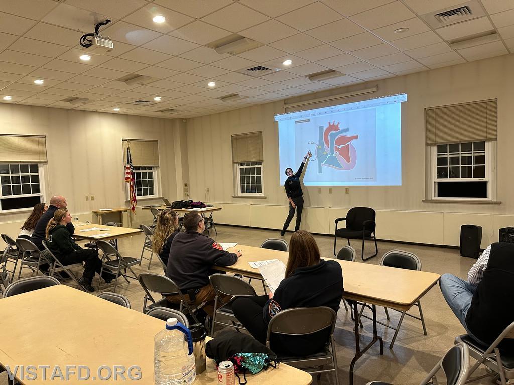 Vista EMS and mutual aid personnel learning about an electrocardiogram and the human heart - 10/30/23