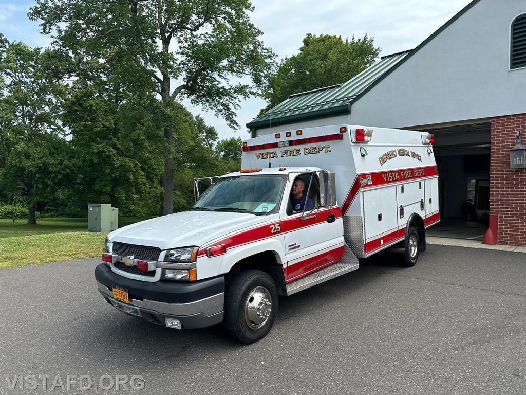 Probationary Firefighter Phil Wanderman conducting driver training on our ambulances - 06/23/24