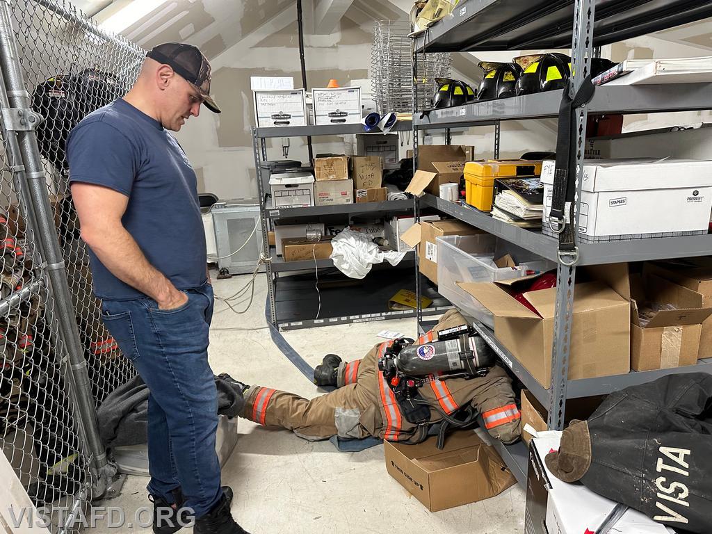 Vista Firefighters conducting search & rescue operations as Captain Marc Baiocco looks on during &quot;Firefighter Skills Class&quot; - 12/10/23