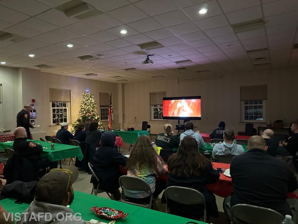 Vista Fire Department personnel watching the &quot;Burn: One Year on the Frontlines of the Battle to Save Detroit&quot; documentary - 12/11/23