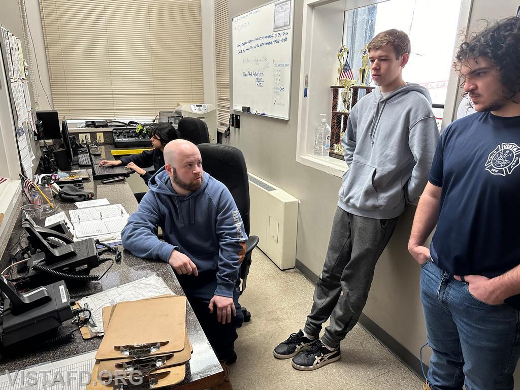 Foreman Ryan Ruggiero going over the radio room during &quot;Firefighter Skills Class&quot; - 01/07/24