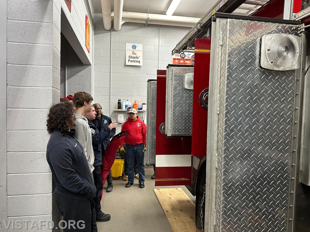 Assistant Chief Mike Peck conducting an overview of Engine 143 - 02/12/24