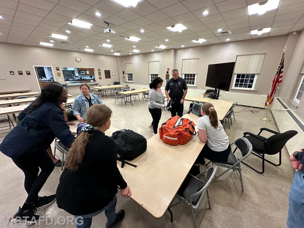 Westchester EMS Paramedic Jason Hinkley going over the paramedic's equipment with Vista EMS personnel - 04/15/24
