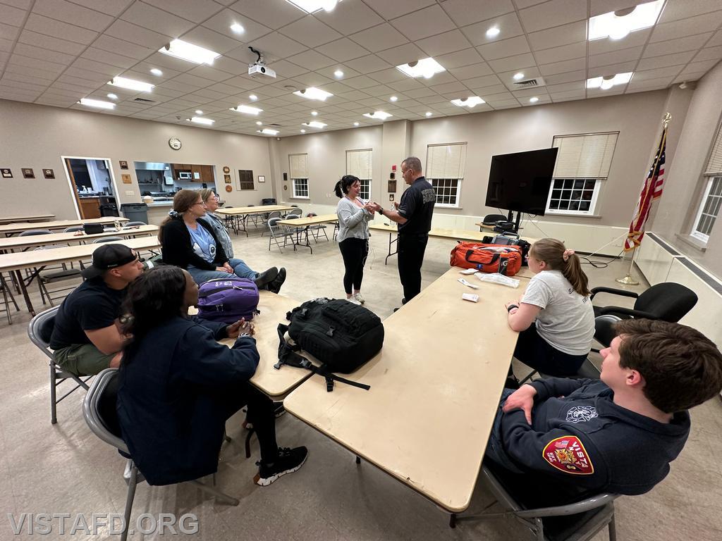 Westchester EMS Paramedic Jason Hinkley going over the paramedic's equipment with Vista EMS personnel - 04/15/24