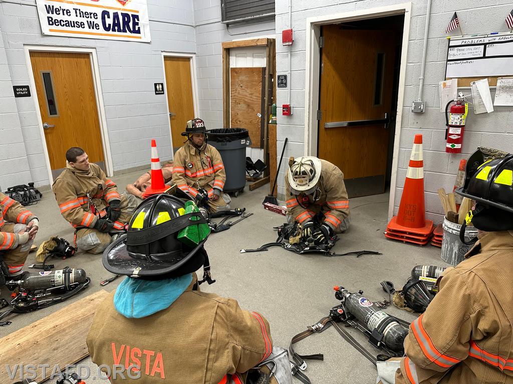 Assistant Chief Mike Peck going over how to use the SCBA with our Vista Firefighters - 02/19/24