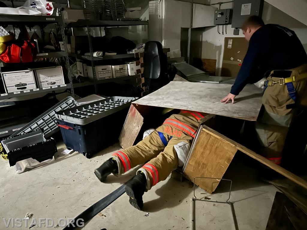 Firefighter Martin Rojas conducting a full removal of the SCBA - 02/19/24