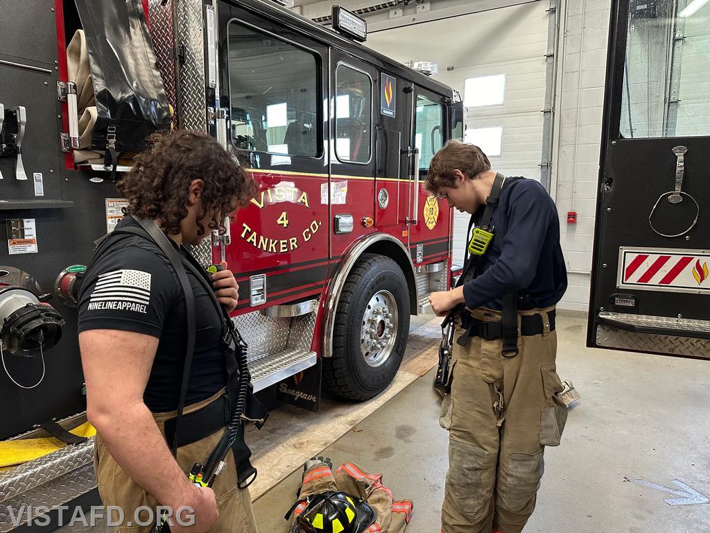 Vista Fire Department personnel going over radio communications during &quot;Firefighter Skills Class&quot; - 03/03/24
