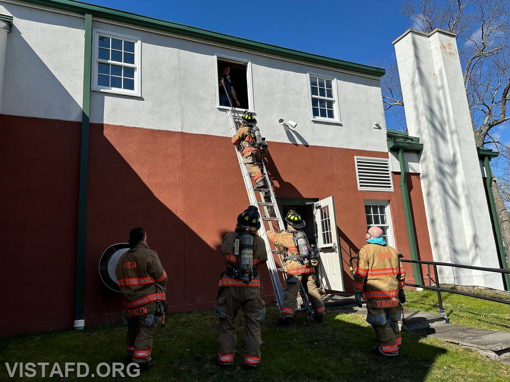 Captain Marc Baiocco going over how to ventilate a window during &quot;Firefighter Skills Class&quot; - 03/17/24