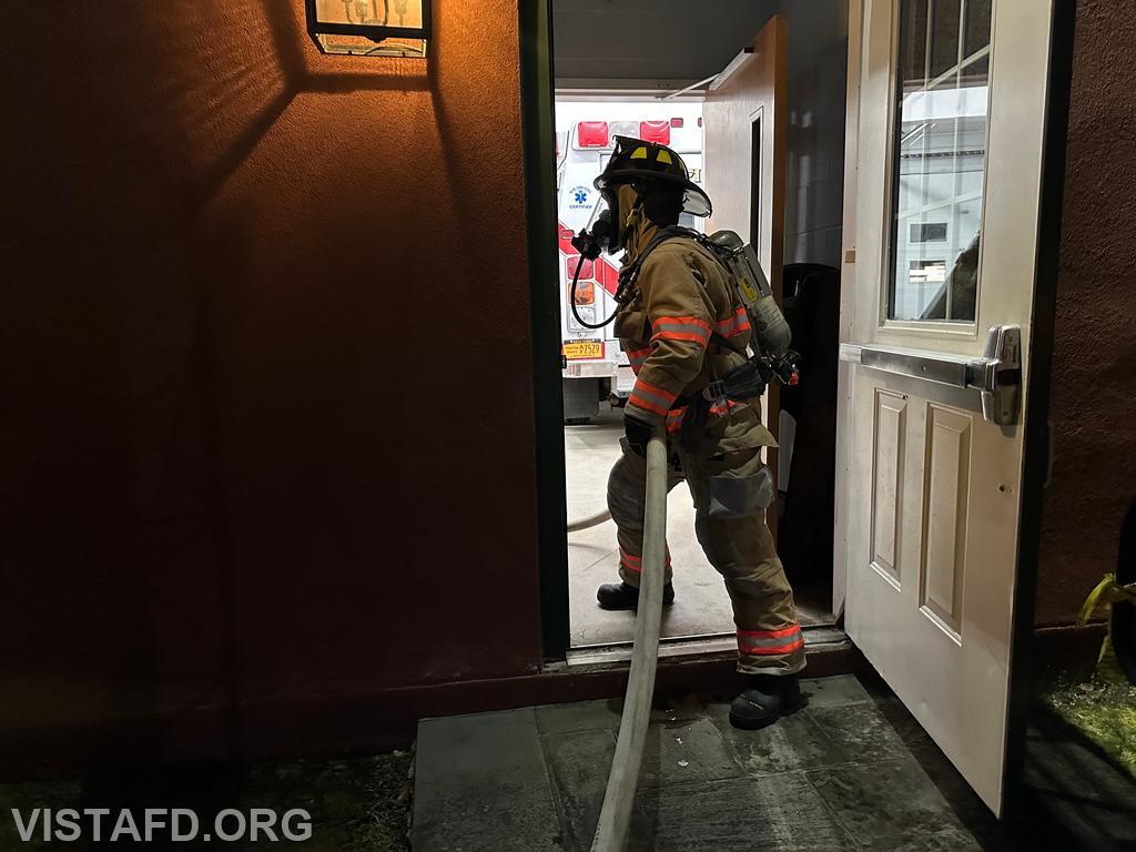 Vista Firefighters stretching an 1-3/4&quot; hoseline during the &quot;Hoseline Advancement & Pump Operations&quot; drill scenario - 03/25/24