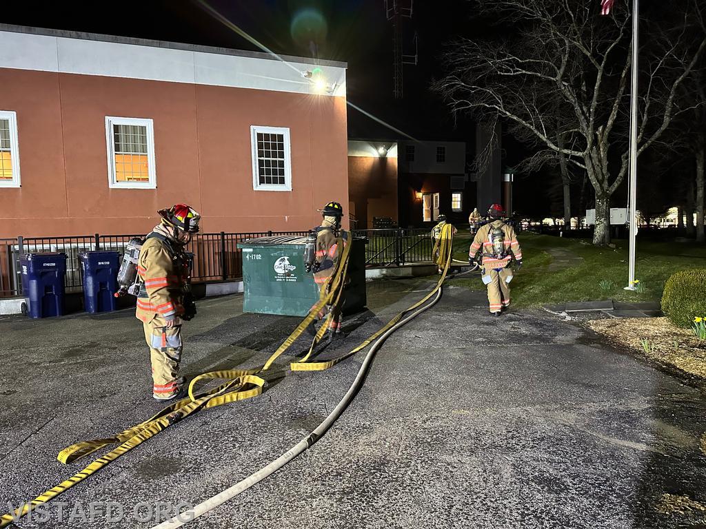 Vista Firefighters stretching an 1-3/4&quot; hoseline during the &quot;Hoseline Advancement & Pump Operations&quot; drill scenario - 03/25/24