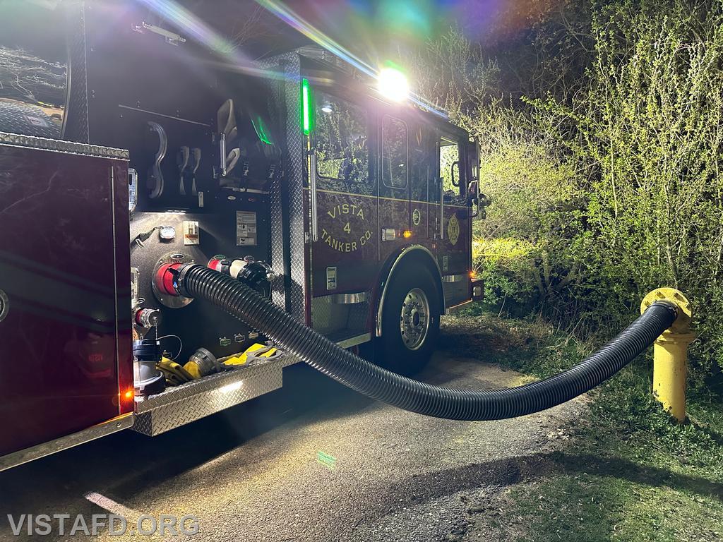 Vista Tanker 4 conducting a hydrant service - 04/15/24
