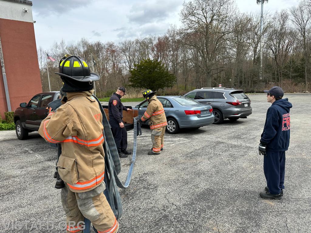 Vista Firefighters practicing hoseline advancement during &quot;Firefighter Skills Class&quot; - 04/21/24