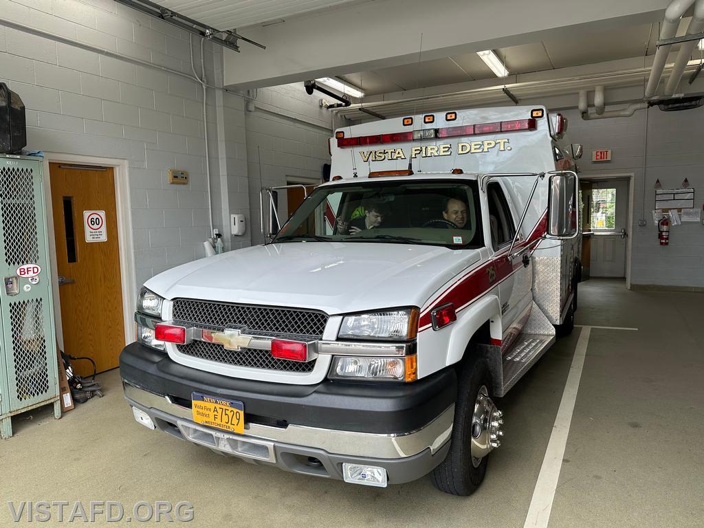 Firefighter Martin Rojas and Probationary Firefighter Ty Graygor going out driver training on Ambulance 84B2 - 07/07/24