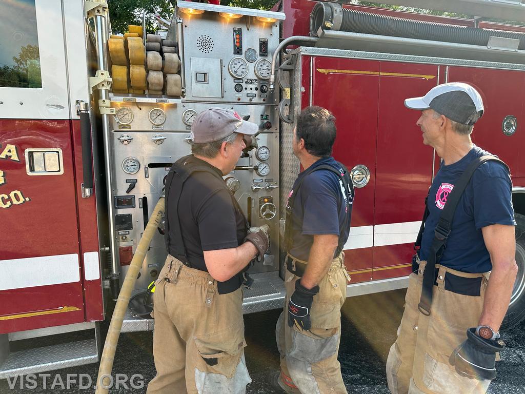 Foreman Brian Sferra going over how to operate the Engine 143 pump panel - 07/14/24