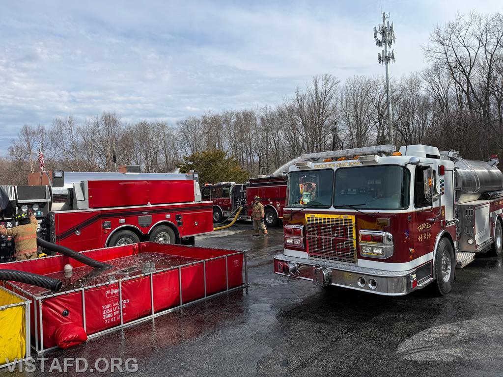 Vista Tanker 4, Engine 141, and South Salem Tanker 2 operating during the tanker shuttle training exercise - 03/15/26