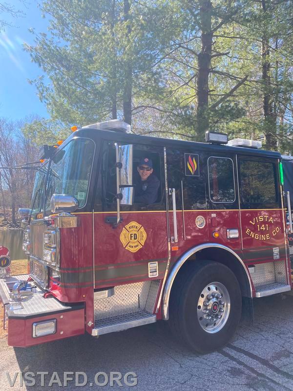 Firefighter/EMT Andy Korman conducting driver training on Engine 141 - 03/23/25