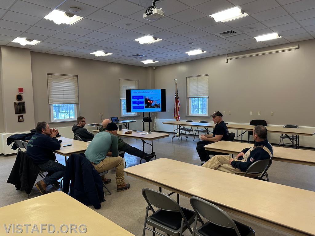 Captain Marc Baiocco leading a review of fire dynamics during the 'Firefighter Skills Class - 02/09/25