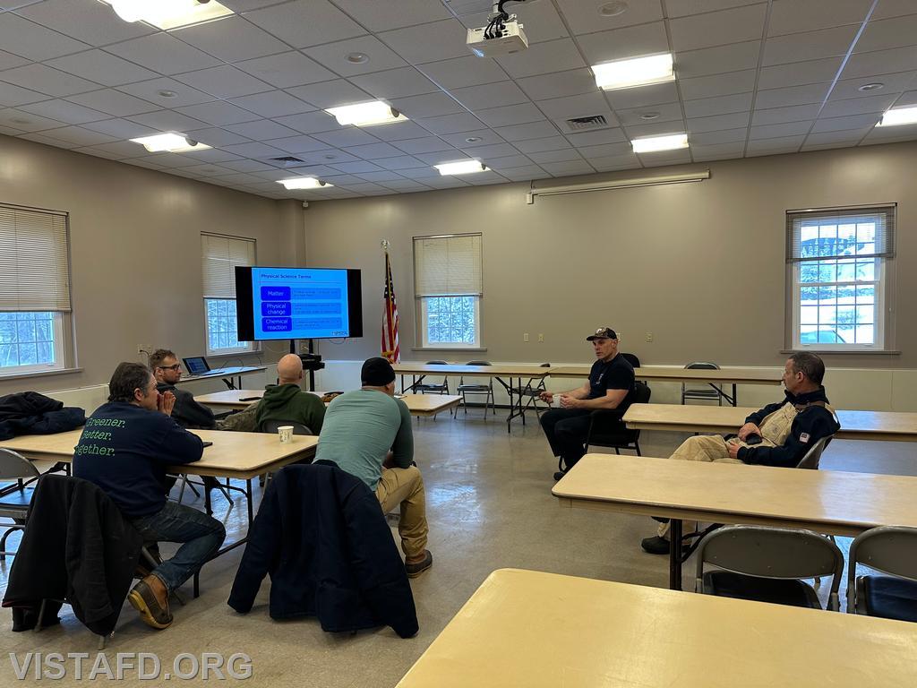 Captain Marc Baiocco leading a review of fire dynamics during the 'Firefighter Skills Class - 02/09/25