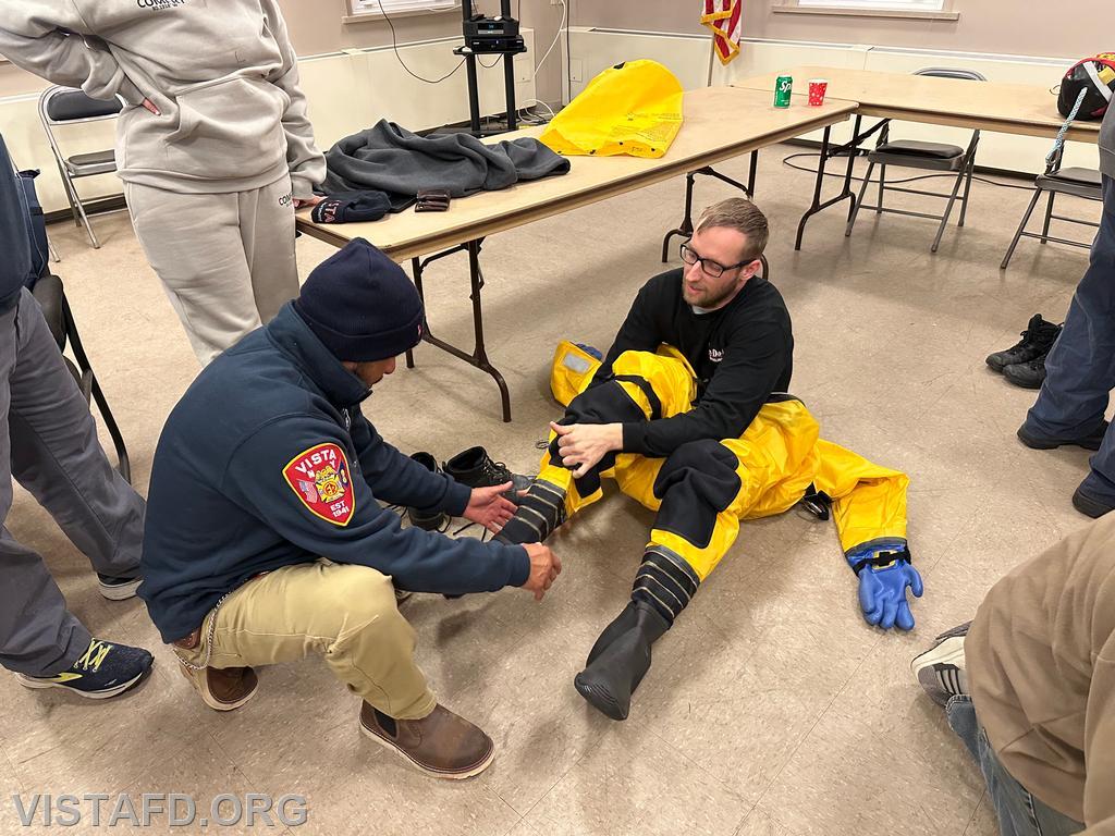 Vista Fire Department personnel donning cold water rescue equipment - 02/17/25