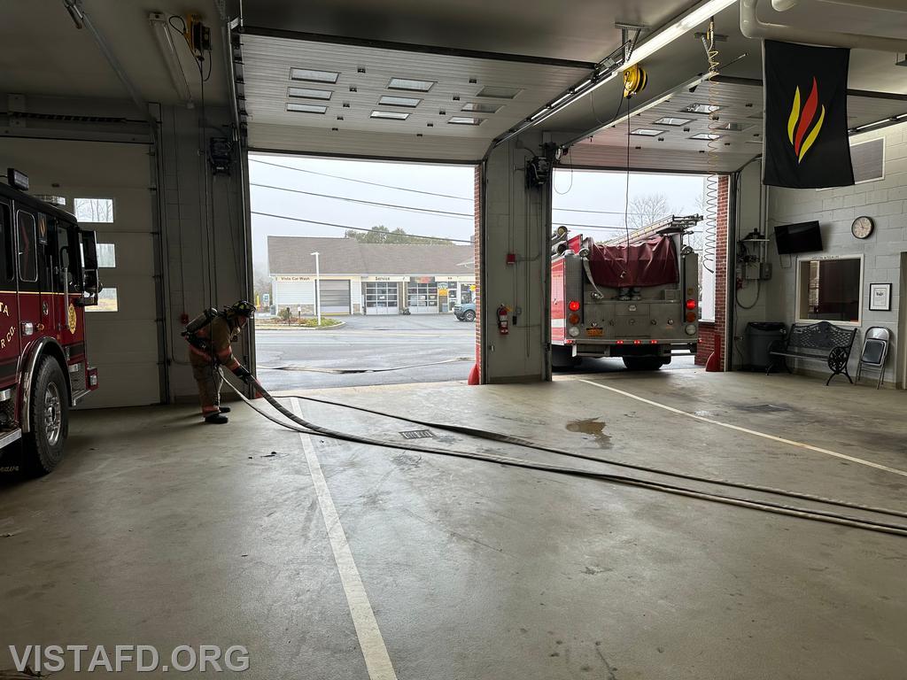 Firefighter Dan Hochman practicing hoseline advancement during the 'Firefighter Skills Class - 03/16/25