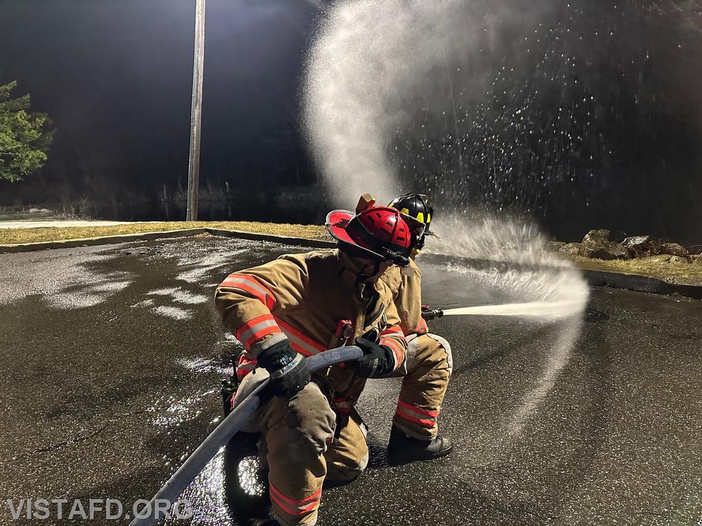 Captain Marc Baiocco and Firefighter Philip Wanderman practicing hoseline advancement operations - 03/24/25