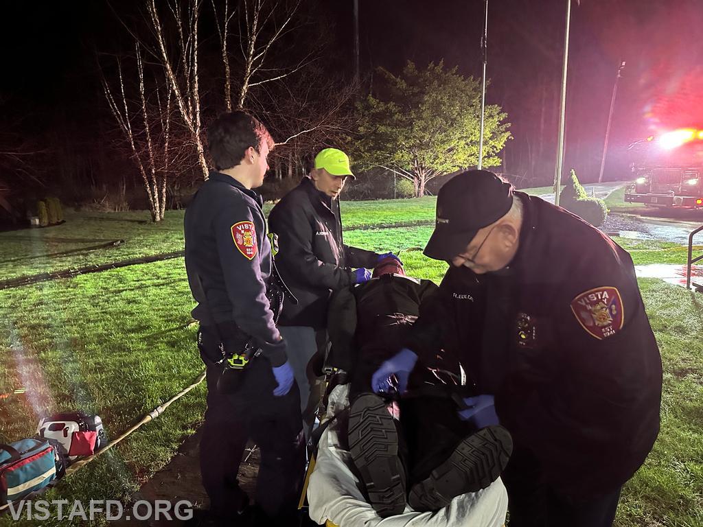 EMT Grant Vialardi, Firefighter/EMT Andy Korman, and Firefighter Ron Egloff tending to the patient during the &quot;Search and Rescue with Victim Removal&quot; drill - 04/07/25