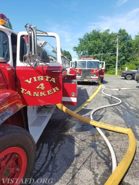 The 3rd Tanker 4 and Engine 141 all set up for the &quot;Sunday Stretch&quot; - 6/12/16