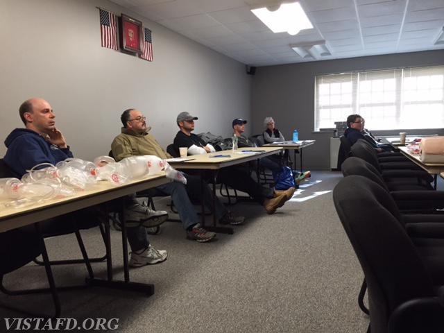 Vista Firefighters are joined by members from the New Canaan FD & Pound Ridge FD for CPR and First Aid class held at our Firehouse