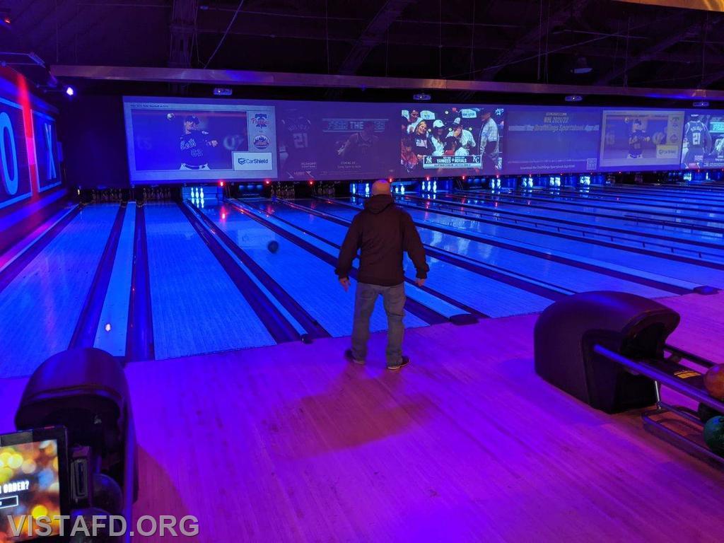 Foreman Ryan Ruggiero bowling during one of our "thank you events"