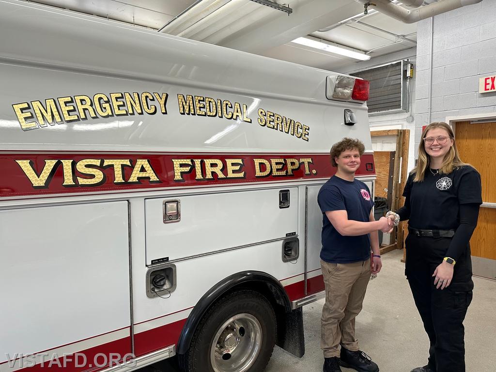 EMT Candidate Ian Ferman and his mentor, Foreman Isabel Fry