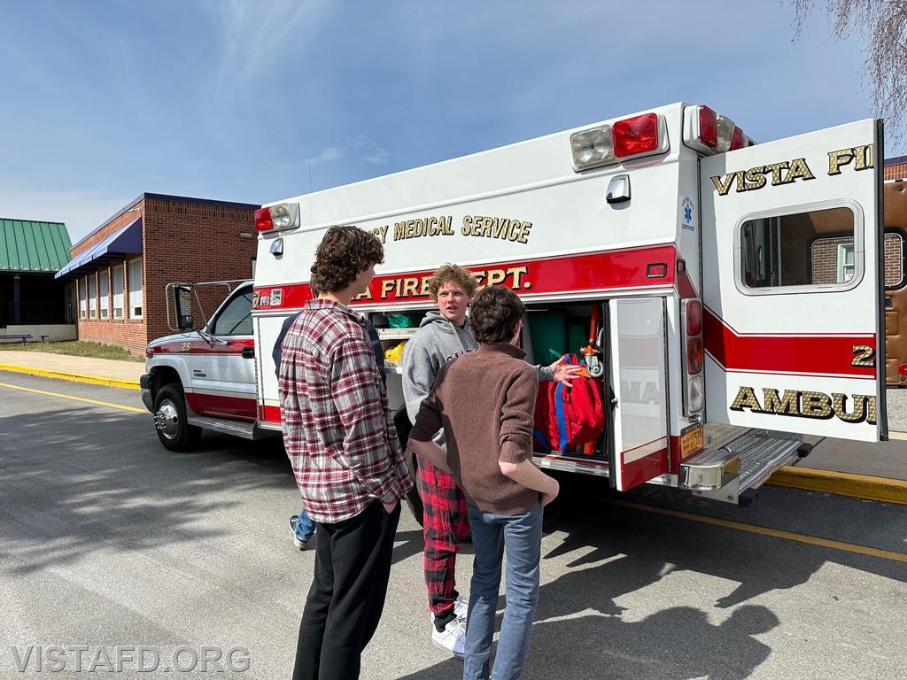EMT Candidate Ian Ferman giving a tour of Ambulance 84B2