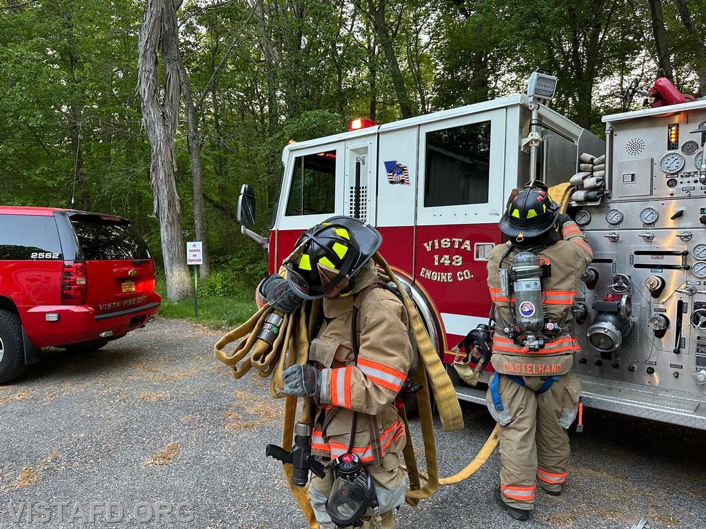 Vista Firefighters practice hoseline advancement