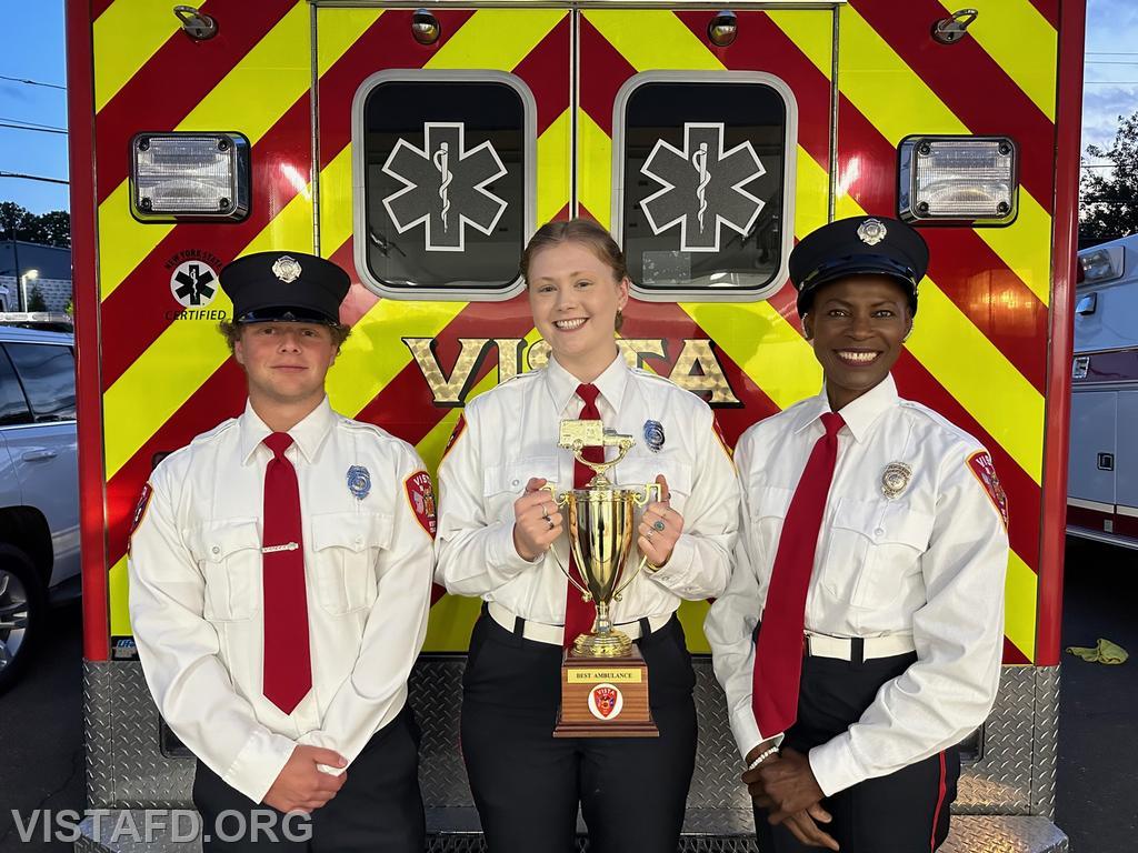 The 84B1 crew with the Best Ambulance Trophy
