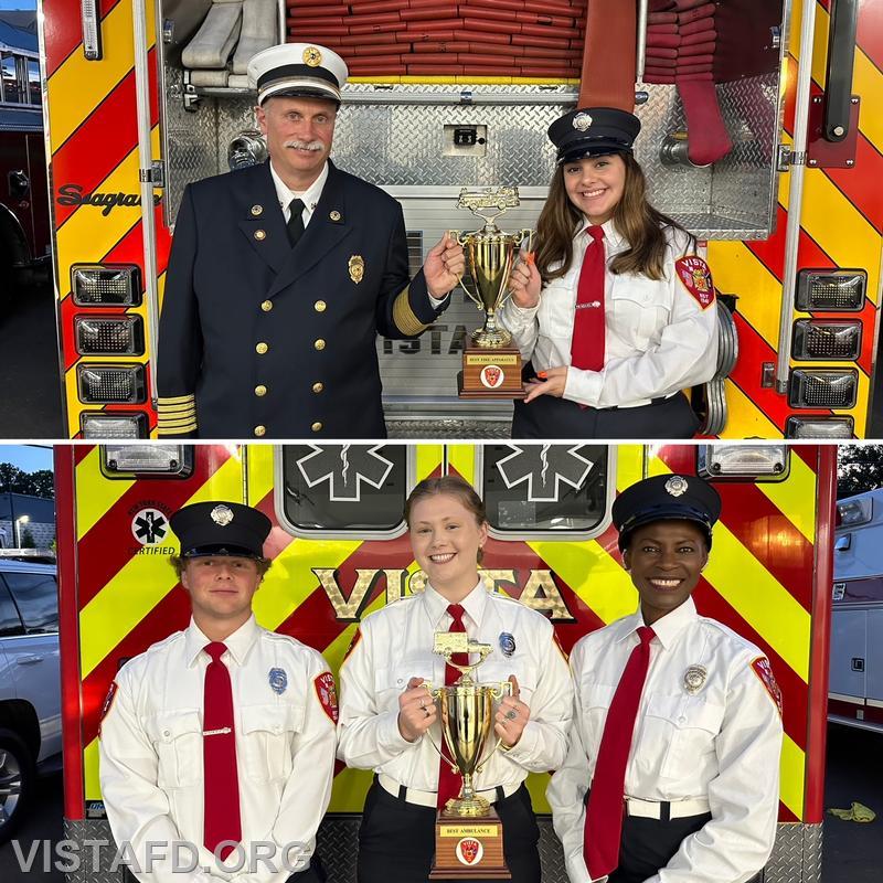 The Engine 141 and Ambulance 84B1 crews won the Best Apparatus trophies at the 2023 Vista FD Annual Dinner