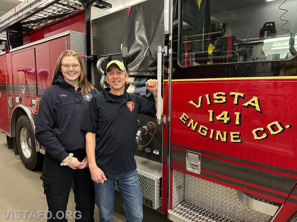 FF/EMT Candidate Andrew Korman and his mentor Foreman Isabel Fry